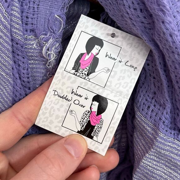 Cejon Light Purple Silver Infinity Scarf Rayon New With Tags - Picture 2 of 8